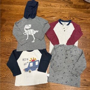 Carter's Kids Long Sleeve Tees - Gray, White, Red, and Blue